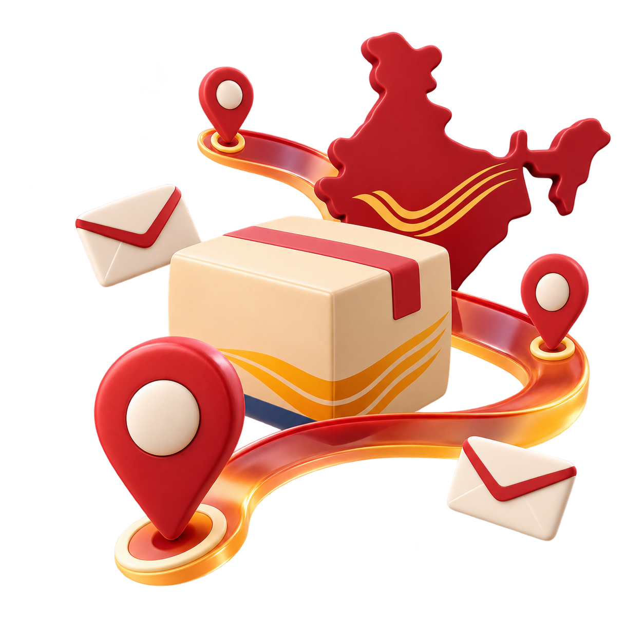 Abstract 3D parcel delivery network across India